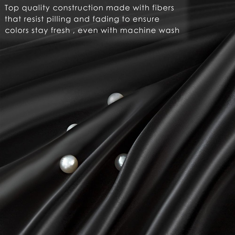 NEW 4 Pcs Satin Sheets -Silky Soft Extra Deep Pocket  Sheet Sets - Picture 5 of 16